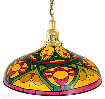 Бильярдный светильник на один плафон «Colorful» (золотистая чашка, цветной плафон D44см) 75.013.01.0