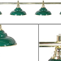 Бильярдный светильник на шесть плафонов «Ravena»  (золотистая штанга, зеленый плафон D38см) 75.001.06.0