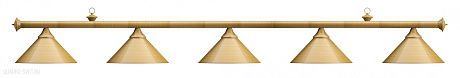 Бильярдный светильник на пять плафонов «Elegance» (матово-бронзовая штанга, матово-бронзовый плафон D35см) 75.020.05.0