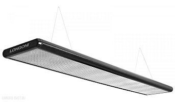 Бильярдный светильник плоский люминесцентный «Longoni Nautilus» (черная, серебристый отражатель, 247x31x6см) 75.247.02.2