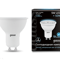 Лампа LED Gauss Софитная 5 Вт GU10 4100K 220В 101506205