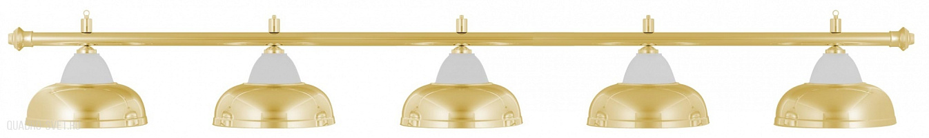 Бильярдный светильник на пять плафонов «Crown» (золотистая штанга, золотистый плафон D38см) 75.016.05.0