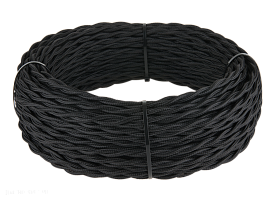 Ретро кабель витой  2х2,5 (черный) Werkel