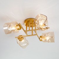 Потолочная люстра со стеклянными плафонами Eurosvet Hilari 30165/4 перламутровое золото