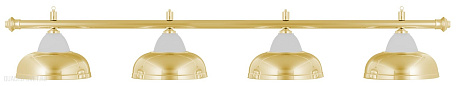 Бильярдный светильник на четыре плафона «Crown» (золотистая штанга, золотистый плафон D38см) 75.016.04.0