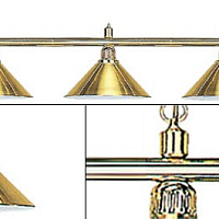 Бильярдный светильник на пять плафонов «Elegance» (золотистая штанга, золотистый плафон D35см) 75.003.05.0