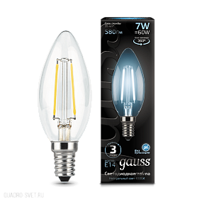 Лампа Gauss LED Filament Candle E14 7W 4100К 103801207