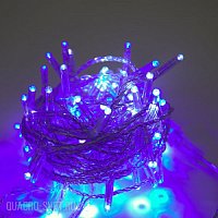 Гирлянда Нить, 10м., 100 LED, двухцветная, холодный белый/синий, без мерцания, прозрачный ПВХ провод, с защитным колпачком, 05-1978