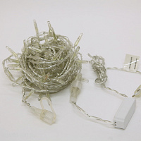 Гирлянда Нить, 10м., 100 LED, теплый белый, с мерцанием, прозрачный ПВХ провод, с защитным колпачком. 05-1951