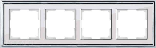 Рамка на 4 поста (хром/белый) Werkel WL17-Frame-04