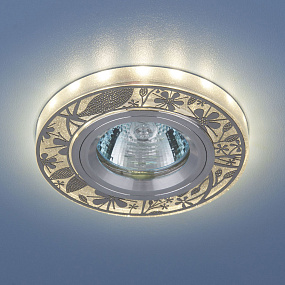 Встраиваемый точечный светильник с LED подсветкой Elektrostandard 8096 MR16 SL  серебро