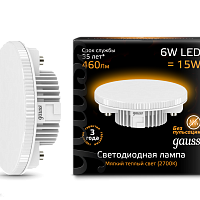 Лампа LED Gauss Таблетка 6 Вт GX53 2700K 220В 108008106