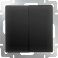 Выключатель двухклавишный (черный матовый) Werkel WL08-SW-2G
