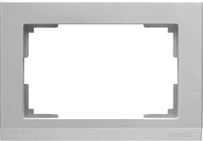 Рамка для двойной розетки (серебряный) Werkel WL04-Frame-01-DBL