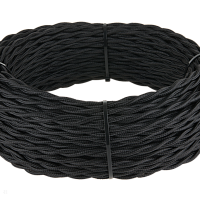 Ретро кабель витой  2х1,5 (черный) Werkel