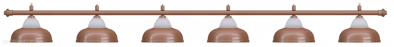 Бильярдный светильник на шесть плафонов «Crown» (бронзовая штанга, бронзовый плафон D38см) 75.021.06.0