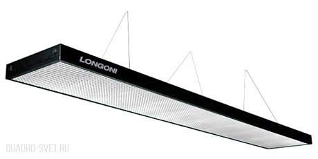 Бильярдный светильник плоский люминесцентный «Longoni Compact» (черная, серебристый отражатель, 320х31х6см) 75.320.01.2
