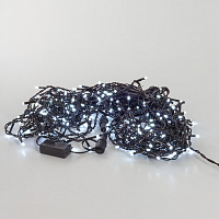 Гирлянда Бахрома, 5х0.5м., 250 LED, холодный белый, без мерцания, черный ПВХ провод. 05-576