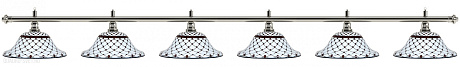 Бильярдный светильник на шесть плафонов «Memory» (серебристая штанга, черно-белый плафон D44см) 75.014.06.0