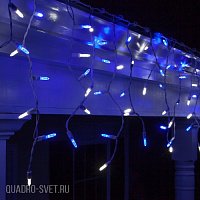 Гирлянда Бахрома, 3х0.5м., 150 LED, холодный белый/синий, без мерцания, прозрачный ПВХ провод. 05-1953
