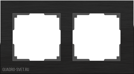 Рамка на 2 поста (черный алюминий) Werkel WL11-Frame-02