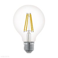 Лампа светодиодная филаментная диммируемая G80, 6W (E27), 2700K, 806lm, прозрачный EGLO LM_LED_E27 1
