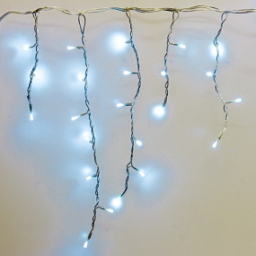 Гирлянда Бахрома, 5х0.5м., 250 LED, холодный белый, с мерцанием, прозрачный ПВХ провод. 05-1916