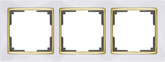 Рамка на 3 поста (белый/золото) Werkel WL03-Frame-03-white-GD