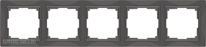 Рамка на 5 постов (серо-коричневый, basic) Werkel WL03-Frame-05