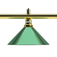 Бильярдный светильник на три плафона «Evergreen» (золотистая штанга, зеленый плафон D35см) 75.008.03.0