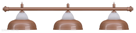 Бильярдный светильник на три плафона «Crown» (бронзовая штанга, бронзовый плафон D38см) 75.021.03.0