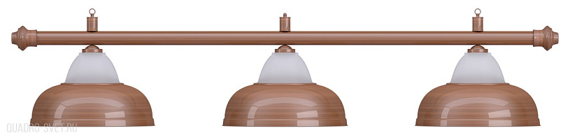 Бильярдный светильник на три плафона «Crown» (бронзовая штанга, бронзовый плафон D38см) 75.021.03.0