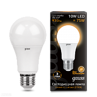 Лампа GAUSS светодиодная шар E27 10W 2700К