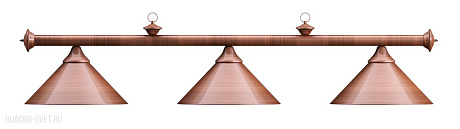Бильярдный светильник на три плафона «Elegance» (бронзовая штанга, бронзовый плафон D35см) 75.028.03.0