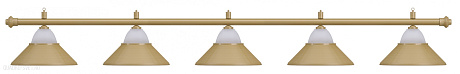 Бильярдный светильник на пять плафонов «Jazz» (матово-бронзовая штанга, матово-бронзовый плафон D38см) 75.026.05.0