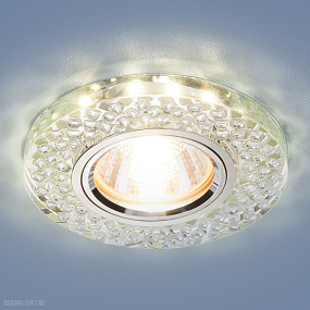 Встраиваемый светильник со светодиодной подсветкой Elektrostandard 2140 MR16 SL зеркальный/серебро