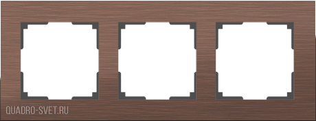Рамка на 3 поста (коричневый алюминий) Werkel WL11-Frame-03