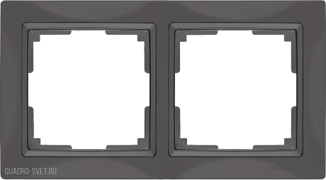 Рамка на 2 поста (серо-коричневый, basic) Werkel WL03-Frame-02