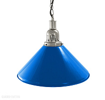 Бильярдный светильник на один плафон «Blue Light» (серебристая чашка, синий плафон D35 см) 75.022.01.0