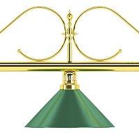 Бильярдный светильник на пять плафонов «Classic» (витая золотистая штанга, зеленый плафон D35см) 75.006.05.0