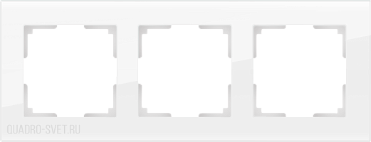 Рамка на 3 поста (белый,стекло) Werkel WL01-Frame-03
