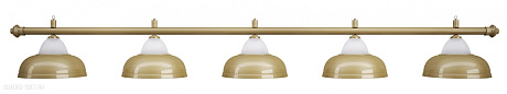 Бильярдный светильник на пять плафонов «Crown» (матово-бронзовая штанга, матово-бронзовый плафон D38см) 75.019.05.0