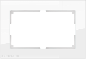 Рамка для двойной розетки (белый,стекло) Werkel WL01-Frame-01-DBL