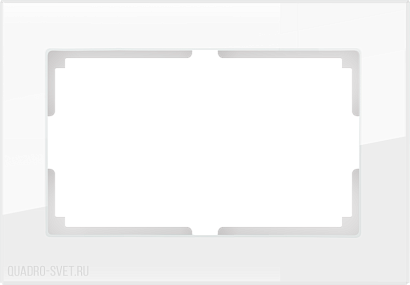 Рамка для двойной розетки (белый,стекло) Werkel WL01-Frame-01-DBL