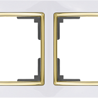 Рамка на 4 поста (белый/золото) Werkel WL03-Frame-04-white-GD