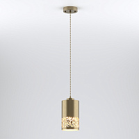 Подвесной светильник с металлическим плафоном Eurosvet Tracery 50071/1 античная бронза