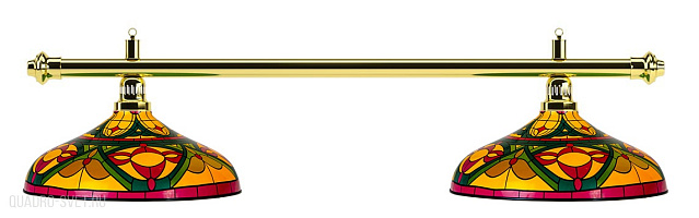 Бильярдный светильник на два плафона «Colorful» (золотистая штанга, цветной плафон D44см) 75.013.02.0