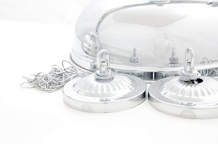 Бильярдный светильник на шесть плафонов «Crown» (серебристая штанга, серебристый плафон D38см) 75.015.06.0