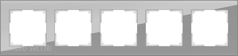 Рамка на 5 постов (серый,стекло) Werkel WL01-Frame-05