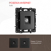 Розетка интернет, RJ45 217.45-1.black Arte Milano